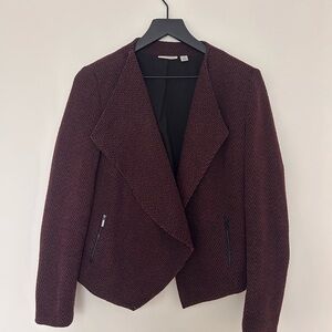 Halogen Maroon Herringbone Blazer